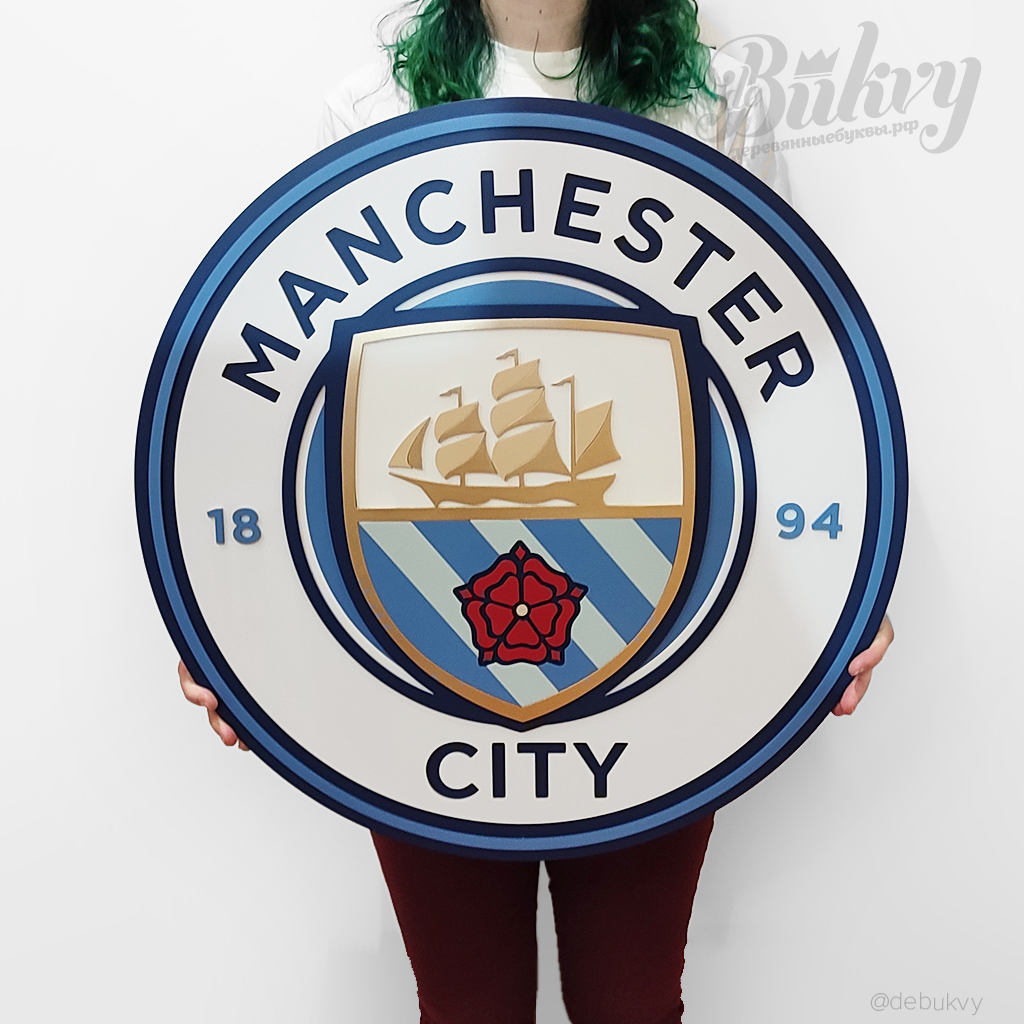 Объемная эмблема футбольного клуба Манчестер Сити
