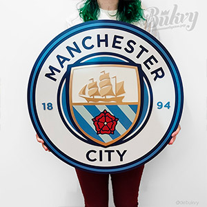 Объемная эмблема футбольного клуба Манчестер Сити